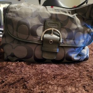 Gray Coach handbag